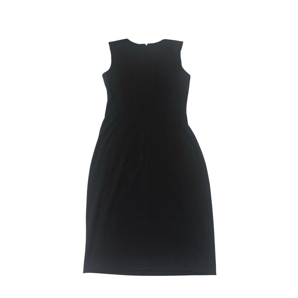Calvin Klein Black Sheath Dress Gold Stud Embellished Scuba Cocktail Size 4 - Picture 4 of 6